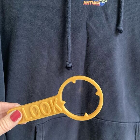 Suspicious Antwerp The Peacekeeper navy hoodie worldly patterns mens L grunge - Picture 6 of 6